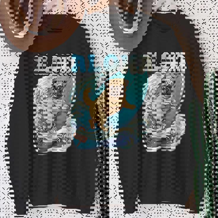 パグサーフィン アロハ サーフボード&ウェーブ スウェットシャツ 年配の女性への贈り物