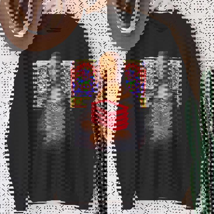 パチンカス 面白いtシャツ モナリザ パチンコ ギャンブル メンズ おもしろ 服 おもしろグッズ ネタ ウケ狙い スウェットシャツ 年配の女性への贈り物