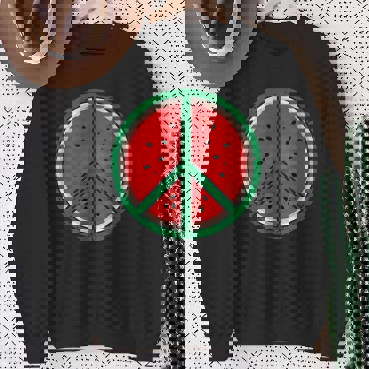 パレスチナシャツ スイカ ピースサイン パレスチナ国旗 スウェットシャツ 年配の女性への贈り物