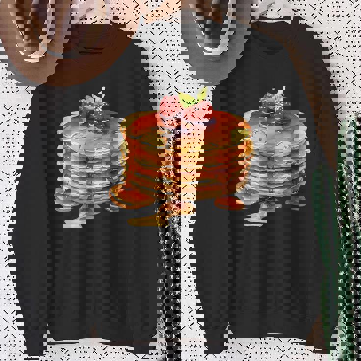 パンケーキシロップ 水彩食品 朝食 ストロベリースイーツ スウェットシャツ 年配の女性への贈り物