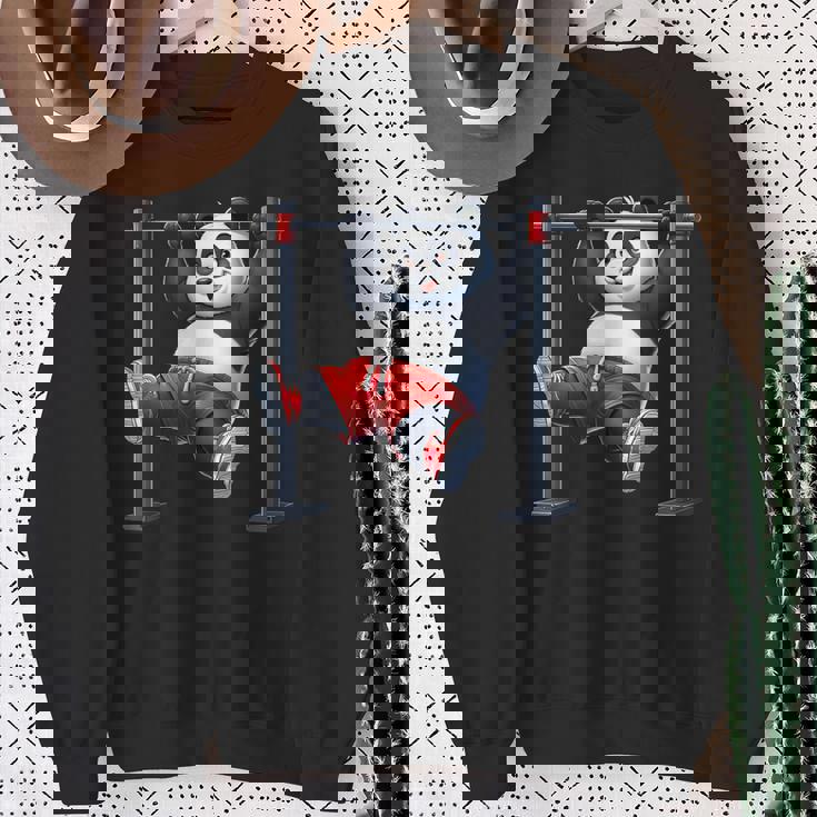 パンダ 懸垂 トレーナー ジム フィットネス ワークアウト トレーニング スウェットシャツ 年配の女性への贈り物