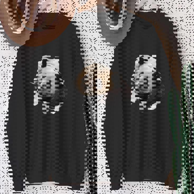 パンダ 面白いtシャツ メンズ 動物 グッズ おもしろ 面白い 服 ネタ 動物 珍獣 熊猫 スウェットシャツ 年配の女性への贈り物