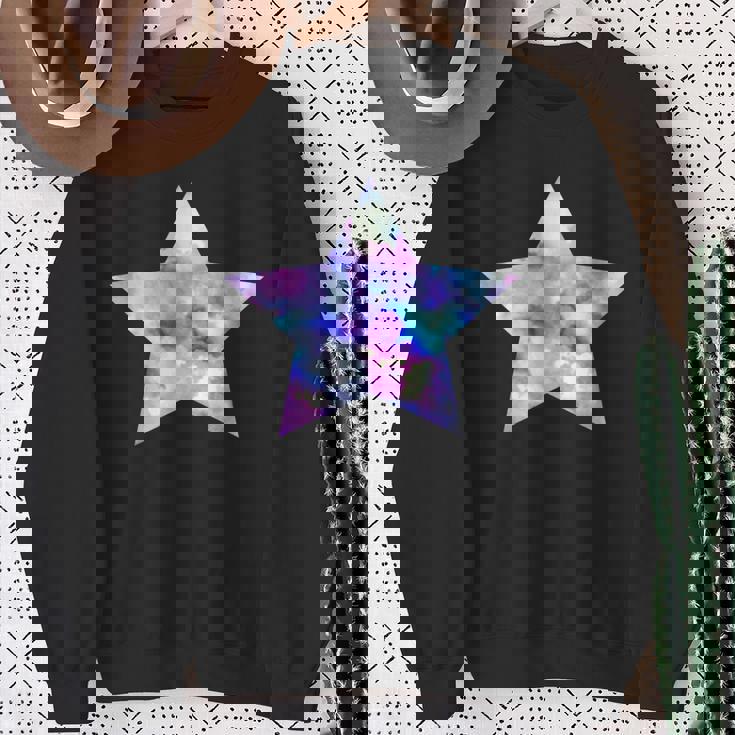 パープル ピンク ブルー プリティ スター スウェットシャツ 年配の女性への贈り物