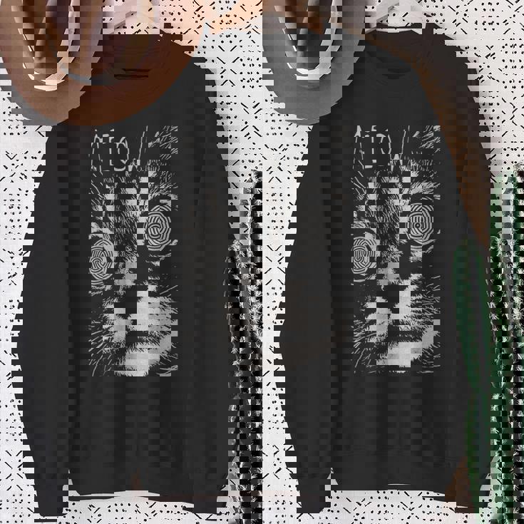 ヒップホップ Y2k Hip Hop Cat ヴィンテージ ヒップスター レトロ エッジの効いたストリートウェア 猫 スウェットシャツ 年配の女性への贈り物