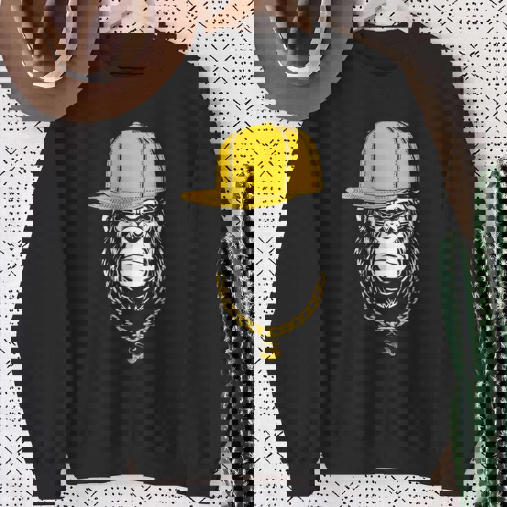 ヒップホップ ゴリラ ラッパー スウェットシャツ 年配の女性への贈り物