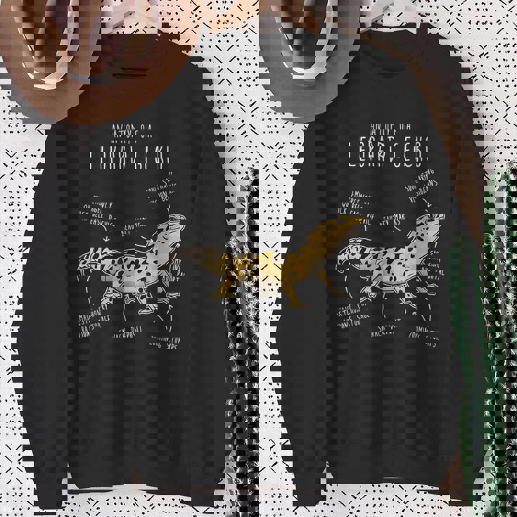 ヒョウゲッコの解剖学、面白いペット爬虫類トカゲ好き。 スウェットシャツ 年配の女性への贈り物