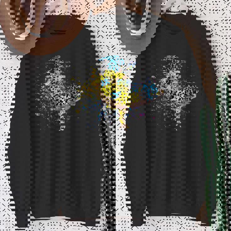 ヒョウモントカゲモドキ 水彩画 爬虫類飼育員 ヤモリ 扇子 スウェットシャツ 年配の女性への贈り物