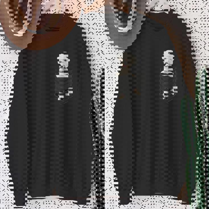 ビションフリーゼ愛好家のためのポケットに入った面白いビションフリーゼ スウェットシャツ 年配の女性への贈り物