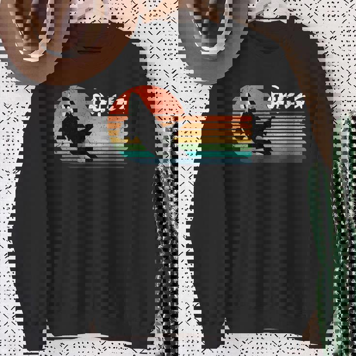 ビンテージ シャチ デザイン レトロ 美的 海 恋人 海 イルカ スウェットシャツ 年配の女性への贈り物