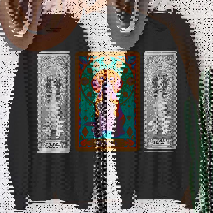 ビーグル 面白いtシャツ 犬 タロット カード かわいい メンズ 子供 おもしろ 服 グッズ ネタ スウェットシャツ 年配の女性への贈り物