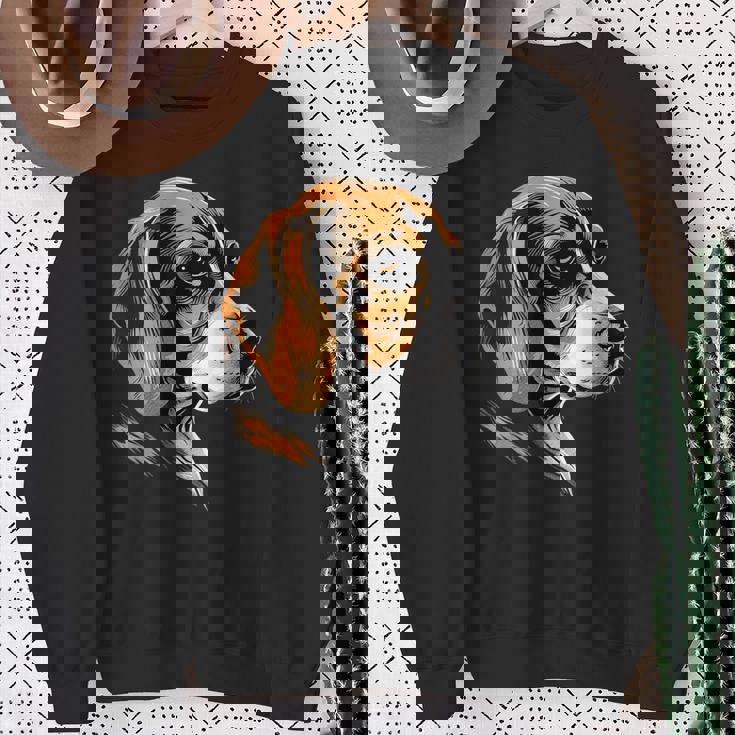 ビーグル子犬ビーグル狩猟犬かわいい犬イングリッシュビーグル スウェットシャツ 年配の女性への贈り物