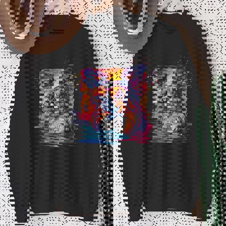 ビーチ・ポップアート クールなパピヨン スウェットシャツ 年配の女性への贈り物