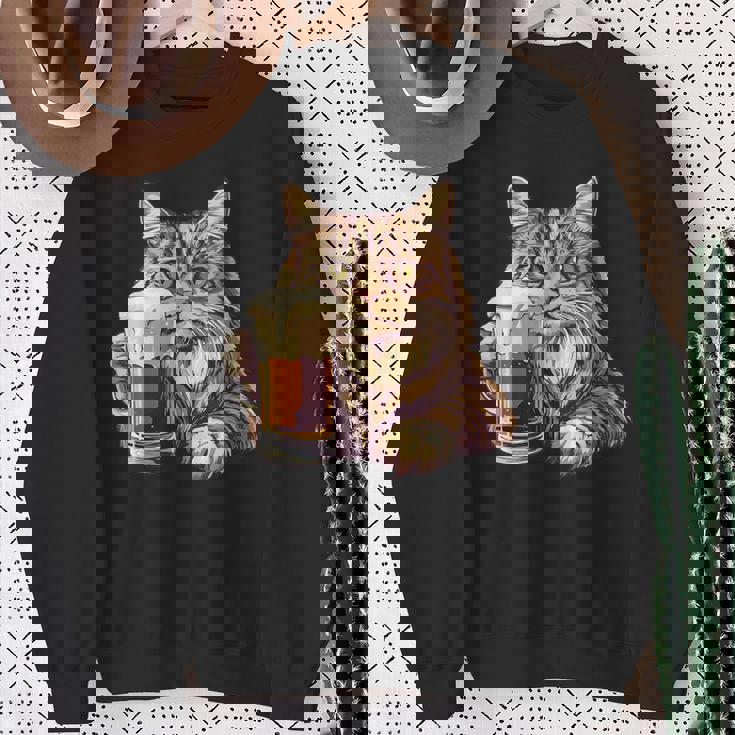 ビールジョッキ かわいい猫 スウェットシャツ 年配の女性への贈り物