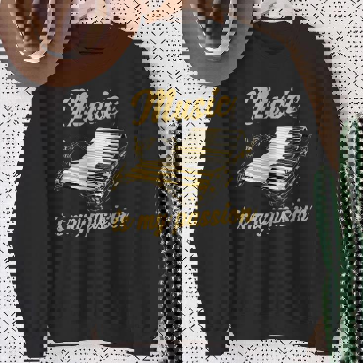 ピアノ鍵盤 スウェットシャツ 年配の女性への贈り物