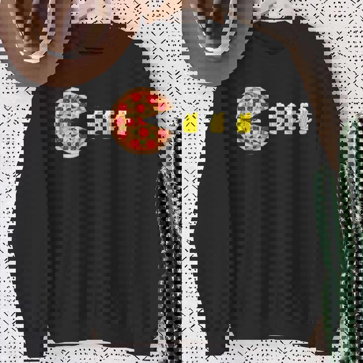 ピザとビール 楽しいピザ ナイトゲーマー ピザ スウェットシャツ 年配の女性への贈り物