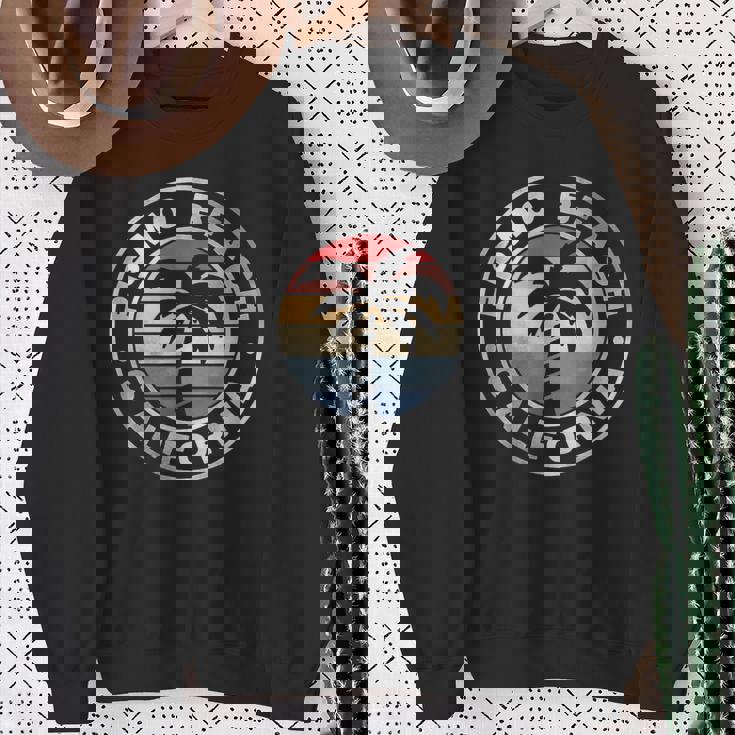 ピズモビーチ カリフォルニア サンセット ヤシの木 ビーチ レトロ スウェットシャツ 年配の女性への贈り物