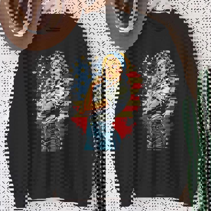 ピンアップセクシースタイルアメリカの象徴 スウェットシャツ 年配の女性への贈り物