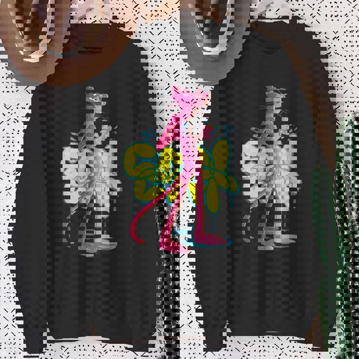 ピンクパンサー クールな猫 グラフィティ チョークアート スウェットシャツ 年配の女性への贈り物