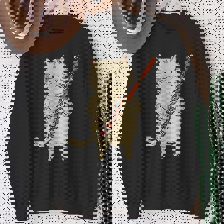 ファゴット猫ミュージシャン レトロ キュート バンド オーケストラ スウェットシャツ 年配の女性への贈り物