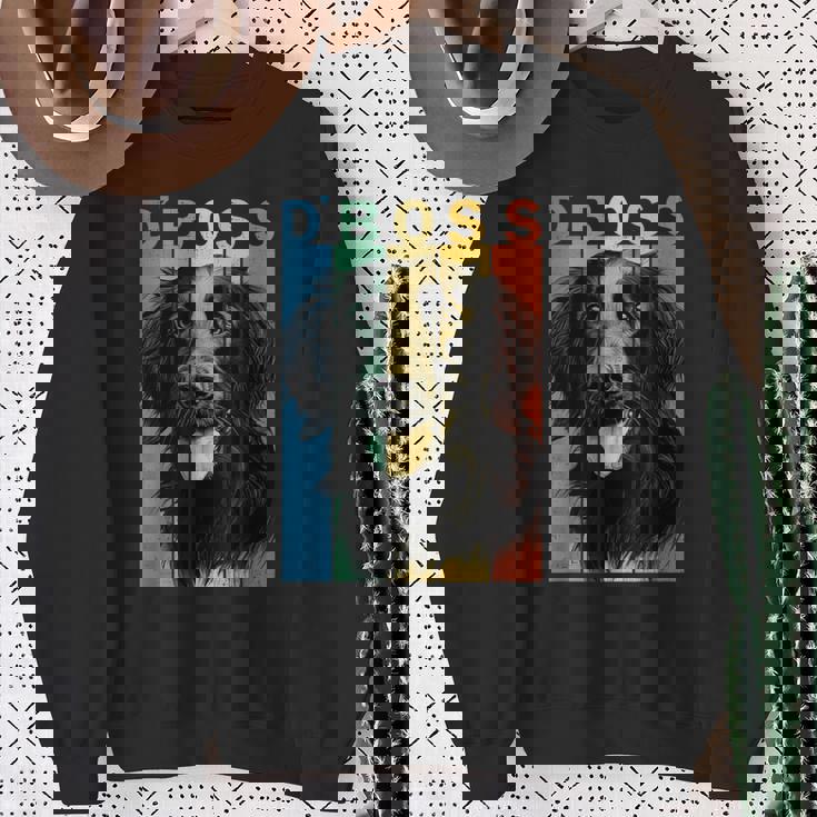 ファニーフラットコーテッドレトリバーボスママダッドドッグラバー スウェットシャツ 年配の女性への贈り物