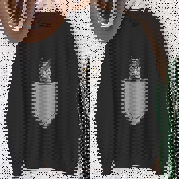 ファニーブリティッシュショートヘア猫 スウェットシャツ 年配の女性への贈り物