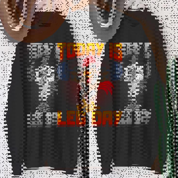 ファニーレッグデイチキンレッグスクワットジム スウェットシャツ 年配の女性への贈り物