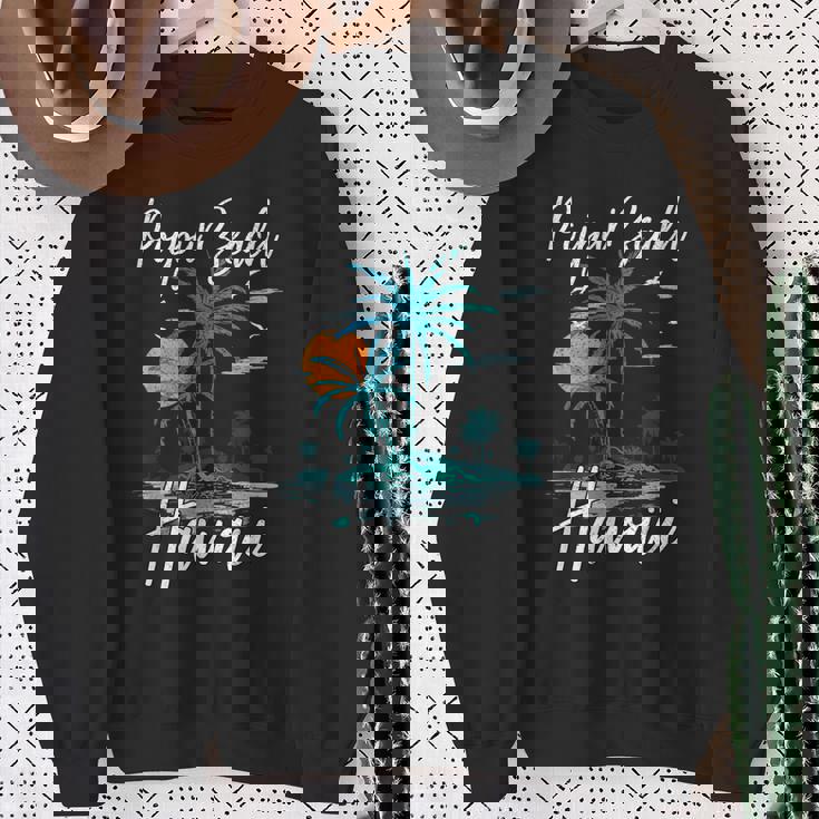 ファミリーバケーション レトロ サンセット ハワイ ポイプー ビーチ スウェットシャツ 年配の女性への贈り物