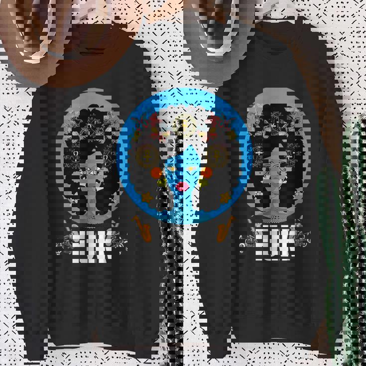 ファンク ソウルフル・ジャズ カラフル・ミュージック スウェットシャツ 年配の女性への贈り物