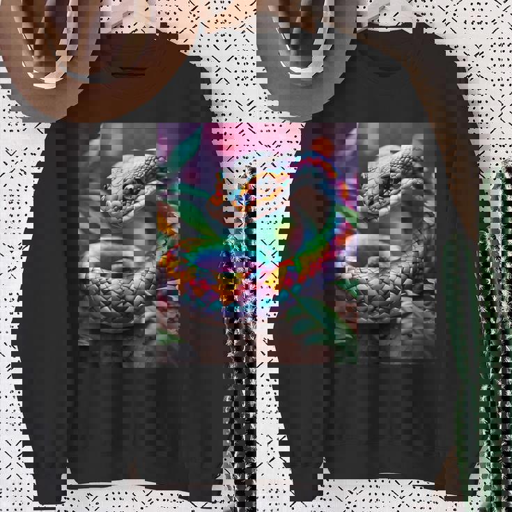 ファンタジー かわいい 鮮やかな蛇の葉 スウェットシャツ 年配の女性への贈り物