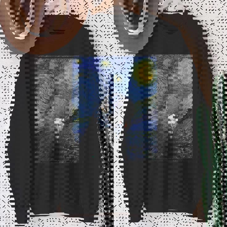 ファン・ゴッホの星月夜鳩のミームペインティング スウェットシャツ 年配の女性への贈り物