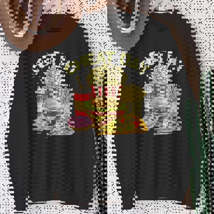 ファーストフード バーガー ピザ ドーナツ フィットネス ギフト スガロの日 スウェットシャツ 年配の女性への贈り物