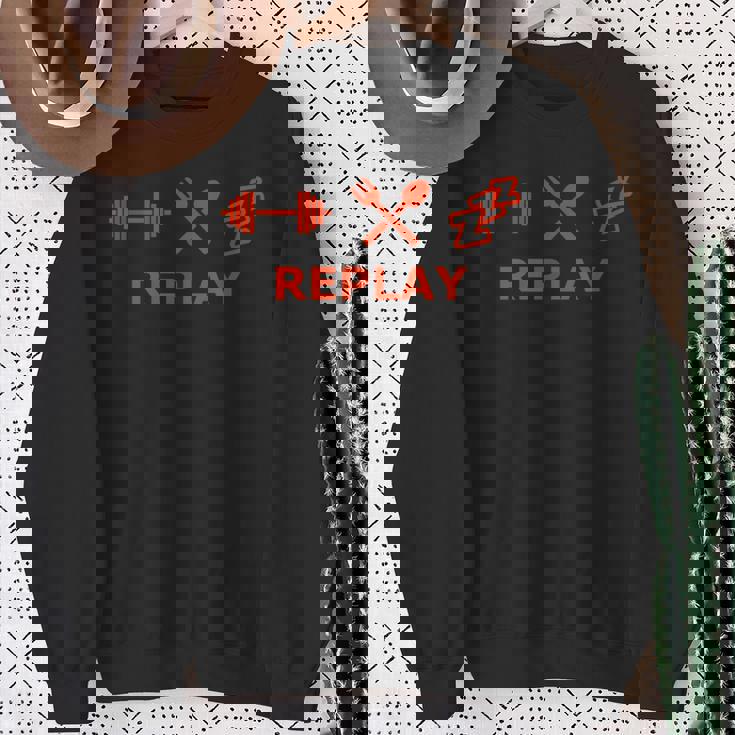 フィットネス、食事、睡眠 リプレイ スウェットシャツ 年配の女性への贈り物