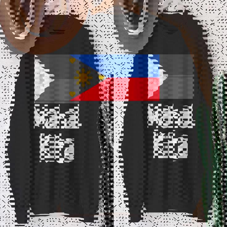 フィリピン国旗 Mahal Kita I Love You タガログ語 ピノイ フィリピン語 スウェットシャツ 年配の女性への贈り物