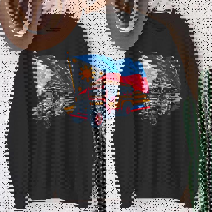 フィリピン国旗 誇り高きフィリピン土産 フィリピンジープニー スウェットシャツ 年配の女性への贈り物