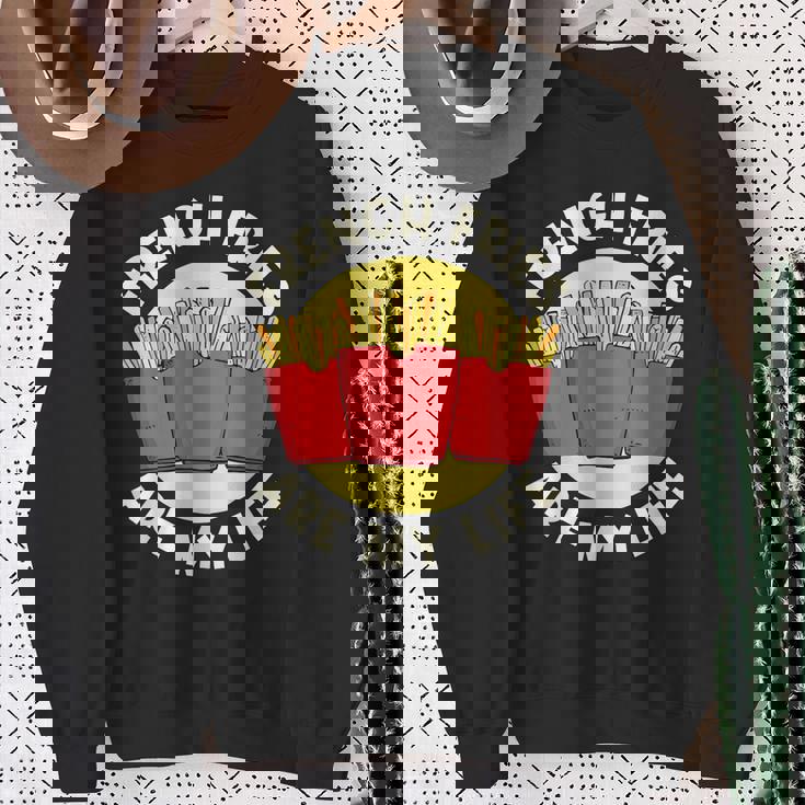 フライドポテト フライドポテトは私の人生 フライドポテト スウェットシャツ 年配の女性への贈り物