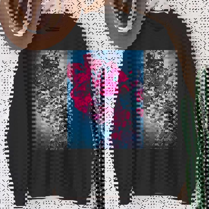 フラワー スカル フローラル シュガー ダーク アート グランジ エステティック ホラー スウェットシャツ 年配の女性への贈り物