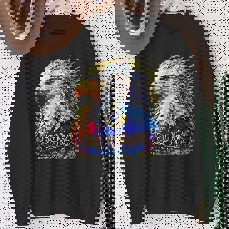 フリーメイソンs&C「マイティカラーイーグル」と書かれたフリーメイソンのシンボル。 スウェットシャツ 年配の女性への贈り物