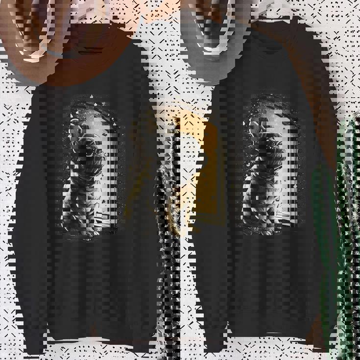 フレンチブルドッグ 夜のかわいいフレンチドッグ スウェットシャツ 年配の女性への贈り物