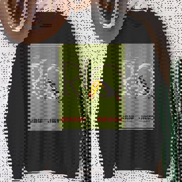 ブラジルオオハシ航空ヴィンテージ旅行ポスターリオデジャネイロ スウェットシャツ 年配の女性への贈り物