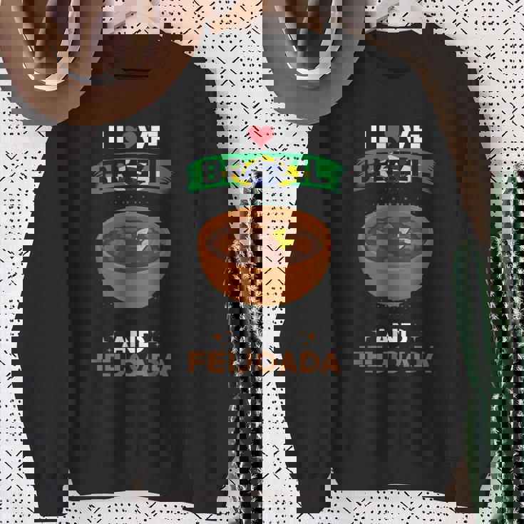 ブラジル料理 ブラジル国旗 I Love Brazil And Feijoada スウェットシャツ 年配の女性への贈り物