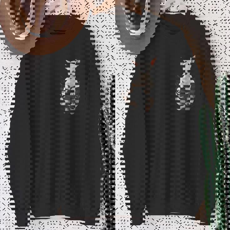 ブルテリア愛好家のためのポケットに入った面白いブルテリア スウェットシャツ 年配の女性への贈り物