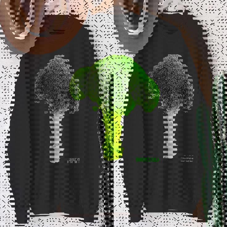 ブロッコリー 大 写真 & 文字 Broccoli Big Photo & Text スウェットシャツ 年配の女性への贈り物