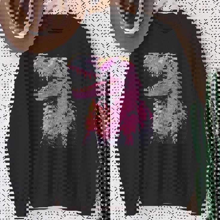 ヘアリー T-Rex パステルゴス ティラノサウルス 恐竜 サングラス スウェットシャツ 年配の女性への贈り物