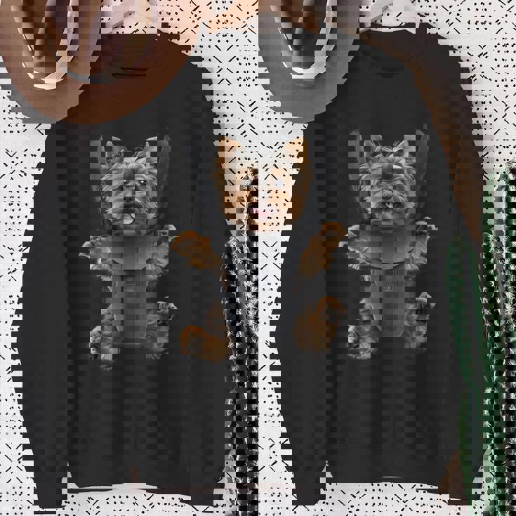 ベビーキャリア ヨーキーラバーズ 子犬 ポケット付き スウェットシャツ 年配の女性への贈り物