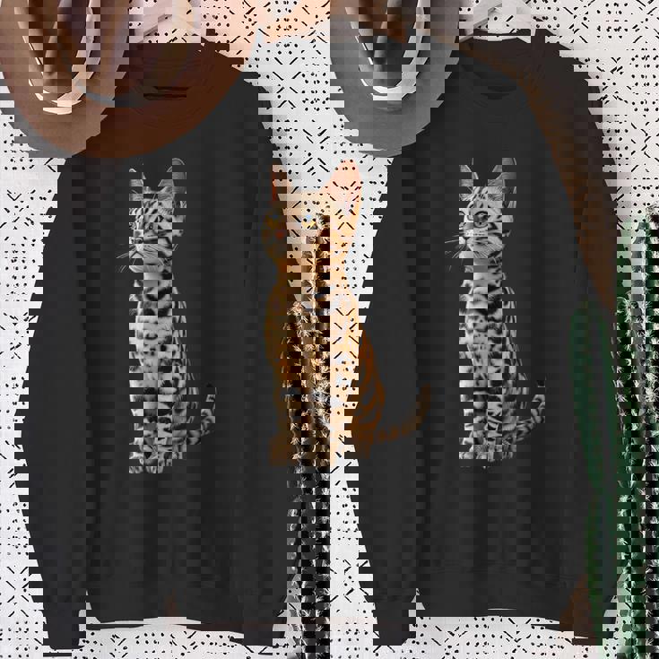 ベンガル猫 レオパード猫 レオパデット かわいいベンガル猫 スウェットシャツ 年配の女性への贈り物