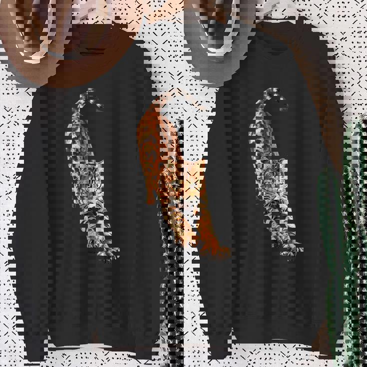 ベンガル猫ストレッチ スウェットシャツ 年配の女性への贈り物