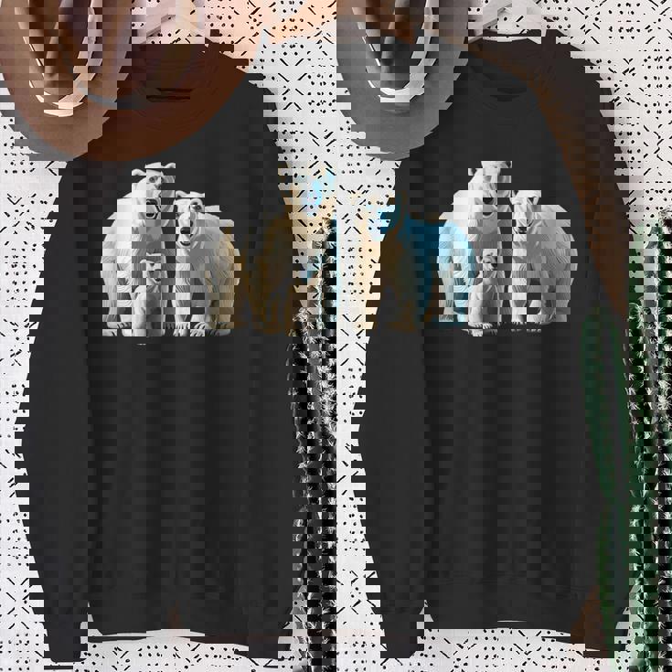 ホッキョクグマ。動物好き、シロクマの家族 スウェットシャツ 年配の女性への贈り物