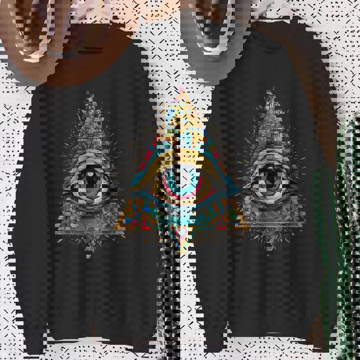 ホルスアイ オールシーイングアイ ピラミッド イルミナティ フリーメイソン スウェットシャツ 年配の女性への贈り物