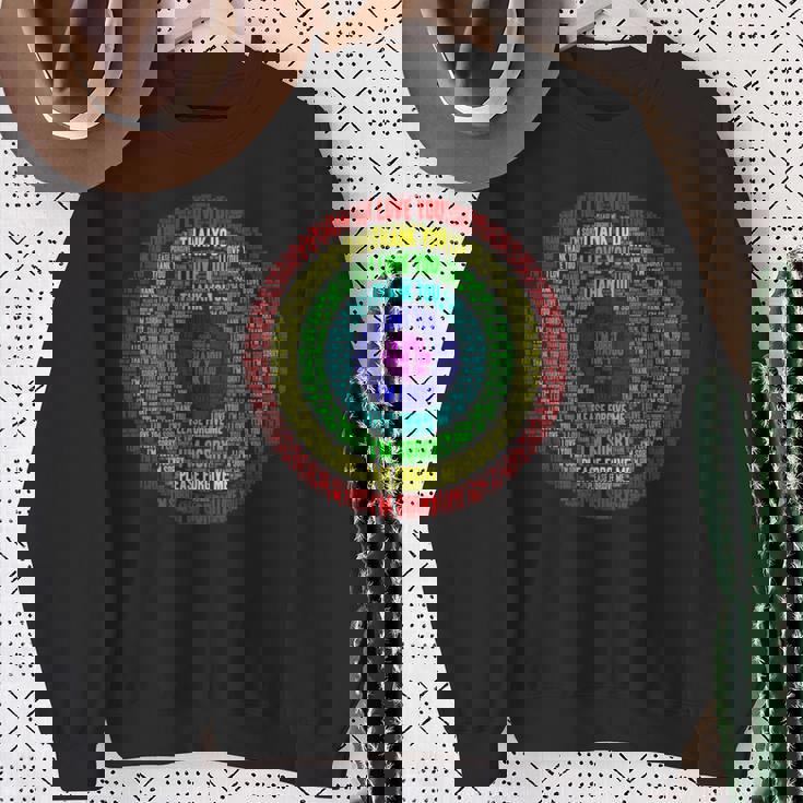 ホ・オポノポノの祈りの言葉クラウドアート スウェットシャツ 年配の女性への贈り物