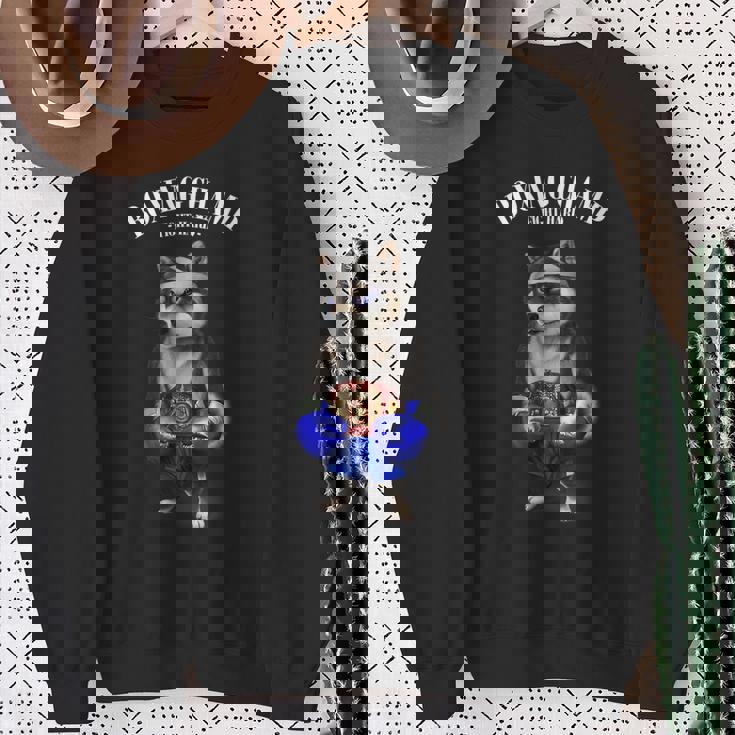 ボクシングチャンピオン ブラック柴犬ファイター スウェットシャツ 年配の女性への贈り物